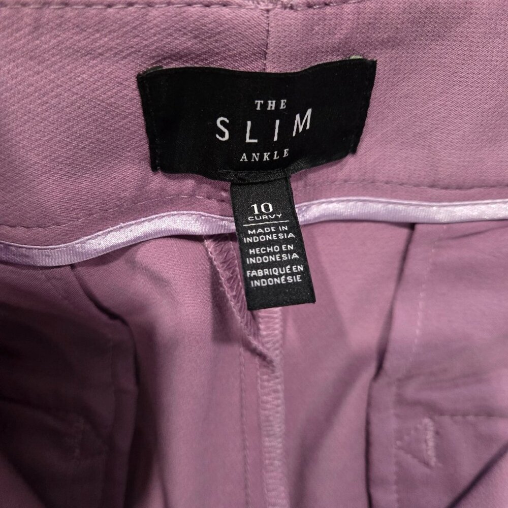 WHITE HOUSE BLACK MARKET Slim Ankle Pants Women’s 10 Curvy Purple Stretch - Picture 5 of 7